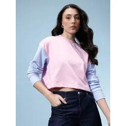 glitchez Solid Round Neck Cropped Pullover-picture-29