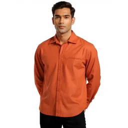 glitchez Solid Spread Collar Relaxed Fit Casual Shirt-picture-34