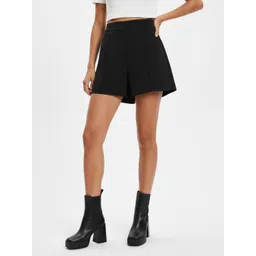 glitchez Solid Women Black Regular Shorts-picture-29