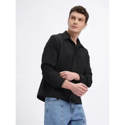 glitchez Spread Collar Textured Casual Shirt-picture-20