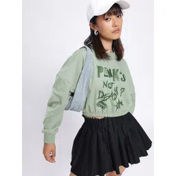 glitchez Street Cool Typography Printed Oversized Boxy Fit Crop Sweatshirt-picture-16