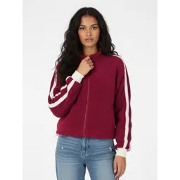 glitchez Striped Relaxed Sherpa Jacket-picture-12