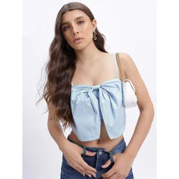 glitchez Sweet Strappy Bow Detail Crop Top-picture-23