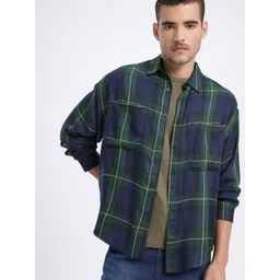 glitchez Tartan Checked Oversized Shirt-picture-27