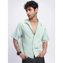 glitchez Textured Drip Box Pocketed Relaxed Shirt-picture-27