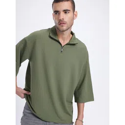 glitchez Textured Drip Seersucker Super Loose Fit Polo T-shirt-picture-33