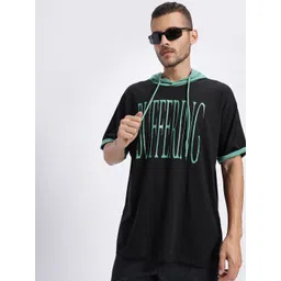 glitchez Typography Print Hooded Oversize T-shirt-picture-34