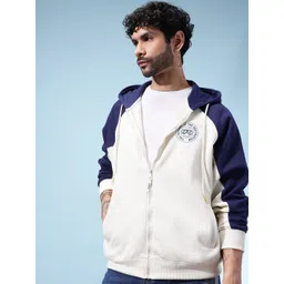 glitchez Typography Printed Hooded Front-Open Oversized Sweatshirt-image-20