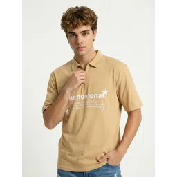 glitchez Typography Printed Polo Collar Relaxed Fit T-shirt-picture-15