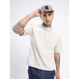 glitchez Urban Cool Chevron Printed Henley Neck Oversized T-shirt-picture-25