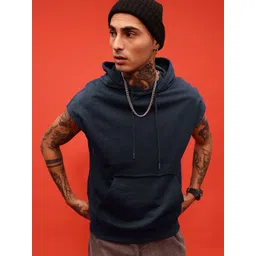 glitchez Urban Cool Cotton Terry Oversized Hooded Short Sleeve Sweatshirt-picture-39