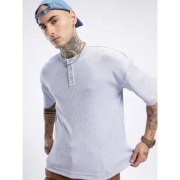glitchez Urban Cool Ribbed Henley Neck Oversized T-shirt-picture-33