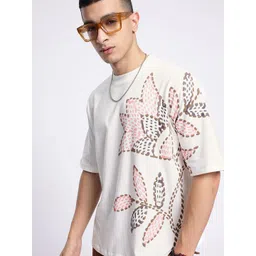 glitchez Urban Fresh Floral Embossed Oversized T-shirt-picture-13