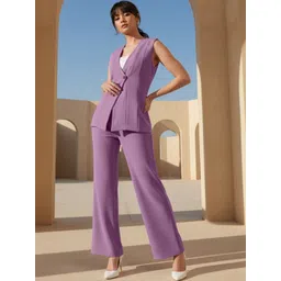 glitchez V-Neck Blazer & Trousers Co-Ords Set-picture-11