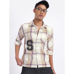 glitchez Varsity Flex Checked Relaxed Shirt-picture-29