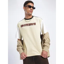 glitchez Vivid Textual Design Drop-Shoulder Sleeves Pure Cotton T-shirt-picture-25