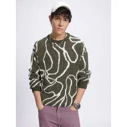 glitchez Warmth Wave Fuzzy Self-Design Pullover-picture-36