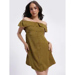 glitchez Whimsical Wonder Smocked Back Off-Shoulder Mini A-Line Dress-picture-27