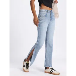 glitchez Women Everyday Slit Hem Straight Fit Jeans-picture-16
