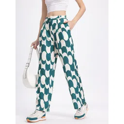 glitchez Women Pattern Play Pleated Relaxed Fit Trouser-picture-40