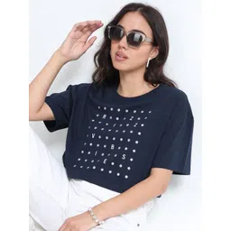 glitchez Women Typography Printed Drop-Shoulder Sleeves T-shirt-picture-10