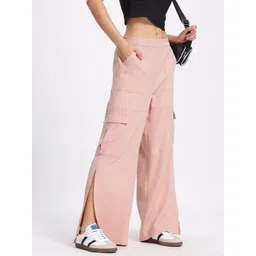 glitchez Women Utility Chic Cargo Side Slit Trousers-picture-38