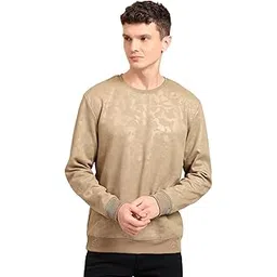 glito American Jaquard Fleece Cotton Camouflage and Gemetric Pattern Sweatshirt for Men | Relaxed Fit | Round Neck | Full Sleeve | Winter Wear for Men | Men's Winter Sweatshirts-picture-25