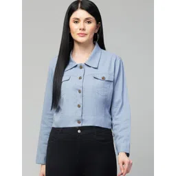 GLITO Lightweight Crop Cotton Denim Jacket-picture-12