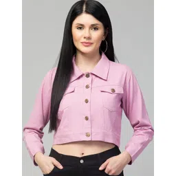 GLITO Lightweight Crop Cotton Denim Jacket image 1