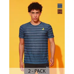 GLITO Men 2 Striped Slim Fit T-shirt-picture-33
