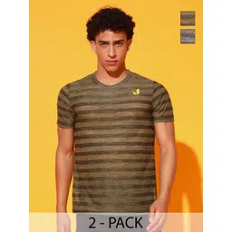 GLITO Men 2 Striped Slim Fit T-shirt-picture-35