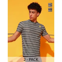 GLITO Men 2 Striped Slim Fit T-shirt-picture-16