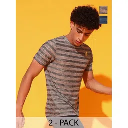 GLITO Men 2 Striped Slim Fit T-shirt-picture-17