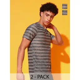 GLITO Men 2 Striped Slim Fit T-shirt-picture-18