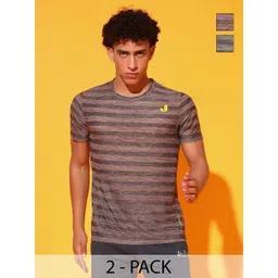 GLITO Men 2 Striped Slim Fit T-shirt-picture-19