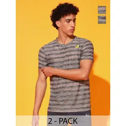 GLITO Men 2 Striped Slim Fit T-shirt-picture-29