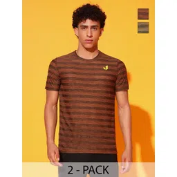 GLITO Men 2 Striped Slim Fit T-shirt-picture-30