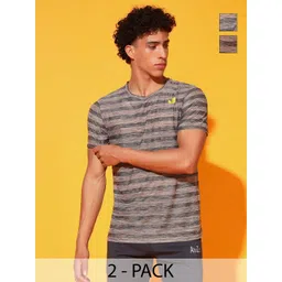 GLITO Men 2 Striped Slim Fit T-shirt-picture-31
