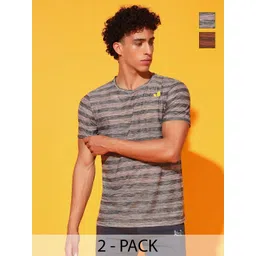GLITO Men 2 Striped Slim Fit T-shirt-picture-32