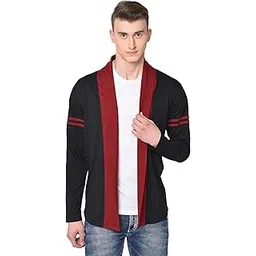 glito Men's Black & Maroon Neck Full Sleeve 100% Cotton Cardigan/Cardigan for Men's-picture-50