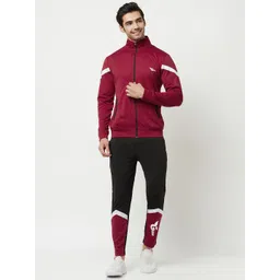 GLITO Striped Men Mock Collar Sports Tracksuit image 1