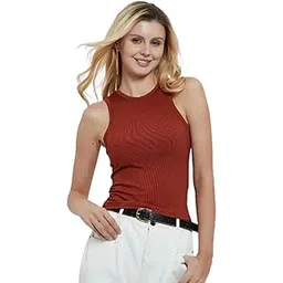 glito Women's & Girls' Solid Ribbed Slim Fit Crop Tank Top-picture-14