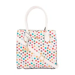 glo by globus Globus Women Beige Polka Dot Print Vegan Leather Handheld Bag-picture-26