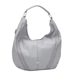 glo by globus Globus Women Grey Solid Vegan Leather Hobo Bag-picture-11