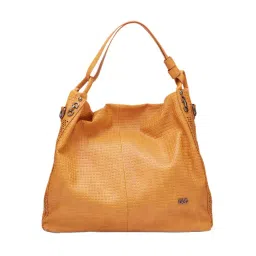 glo by globus Globus Women Mustard Textured Vegan Leather Hobo Bag-picture-25