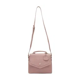 glo by globus Globus Women Taupe Solid Vegan Leather Sling Bag-picture-13