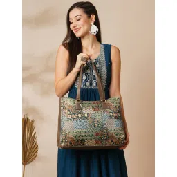 Glo By Globus Multi Ethnic Motifs Printed Medium Tote-picture-38