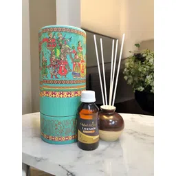 GLOBAL AROMA Brown & Blue Lavender Reed Aroma Oil Diffuser Set - 100 ml-image-45