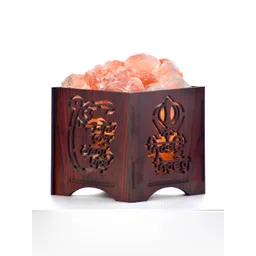 GLOBAL AROMA Brown Wood Contemporary Square Table Lamp with Bulb-image-35