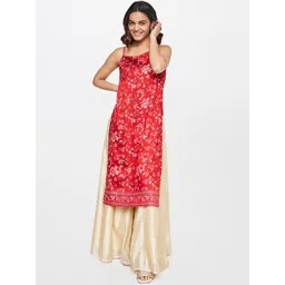 Global Desi Floral Printed Shoulder Strap Sequinned Kurta-picture-31